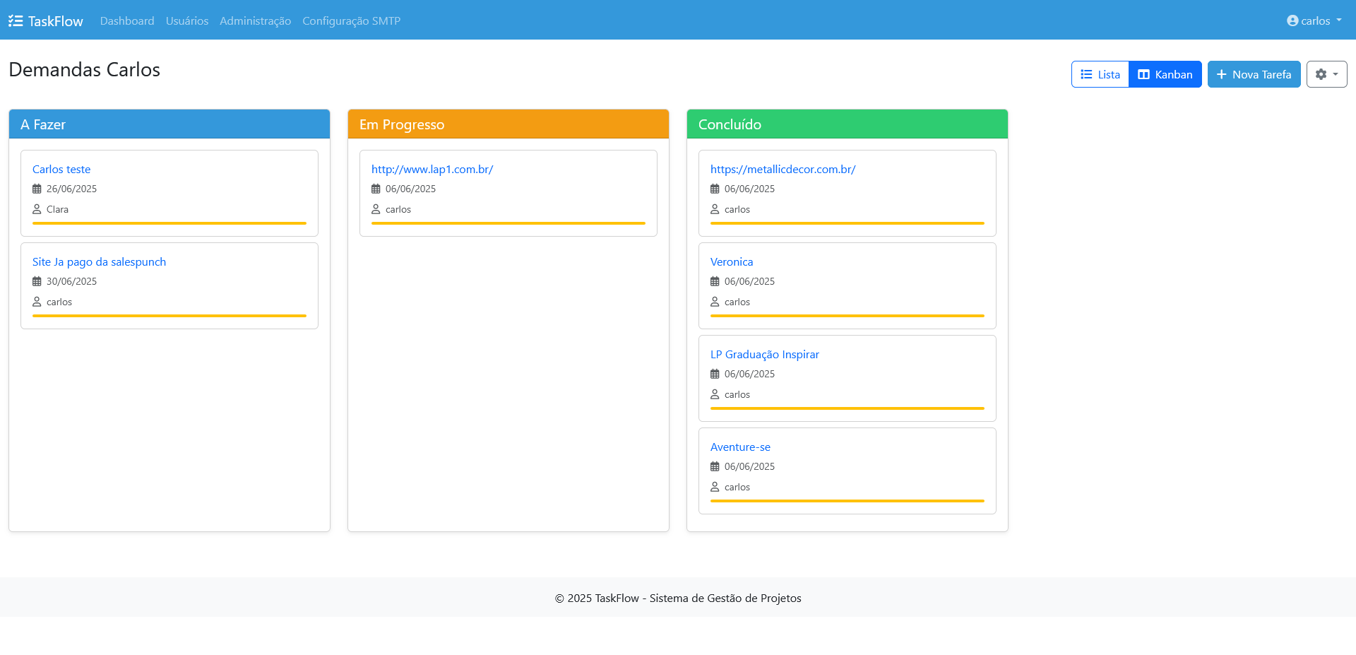 TaskFLow - Gestão de tarefas